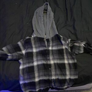 Gray Plaid Hoodie by Wonder Nation